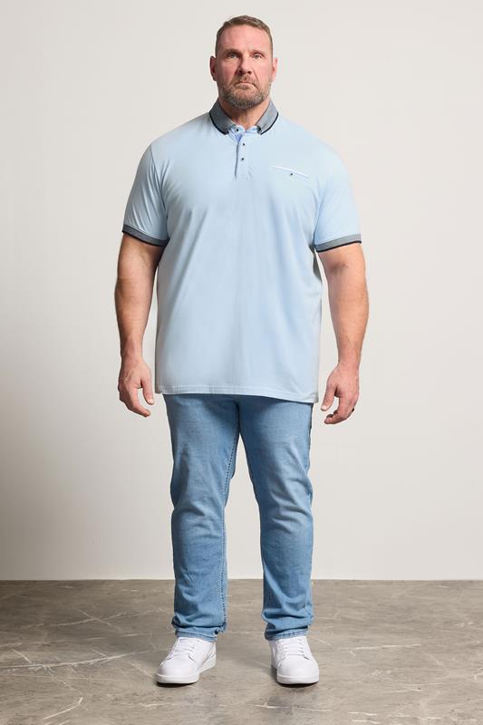 BadRhino Big & Tall Blue Chambray Pocket Polo Shirt | BadRhino 4