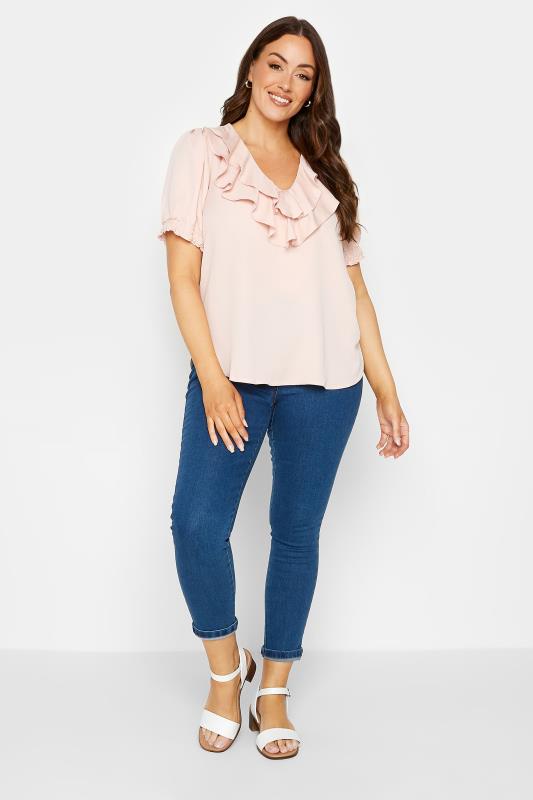 M&Co Light Pink Frill Front Blouse | M&Co 2