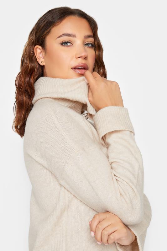 LTS Tall Ivory White Boxy Roll Neck Jumper | Long Tall Sally 5