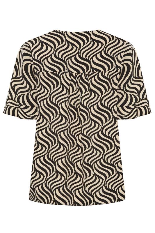 M&Co Black & White Swirl Print Frill Sleeve Blouse | M&Co 7