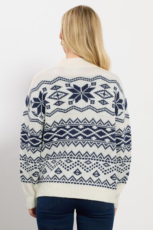 M&Co Petite Navy Blue & White Fairisle Knit Jumper | M&Co 2