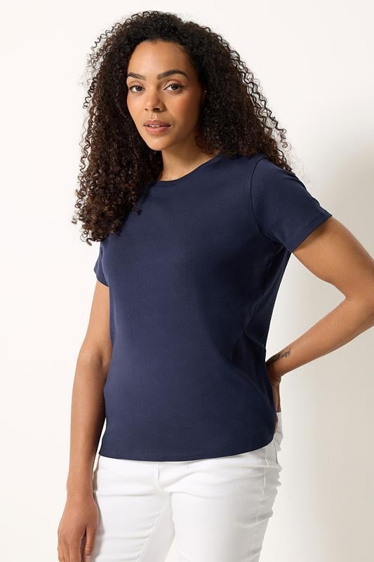  M&Co Navy Blue Cotton T-Shirt