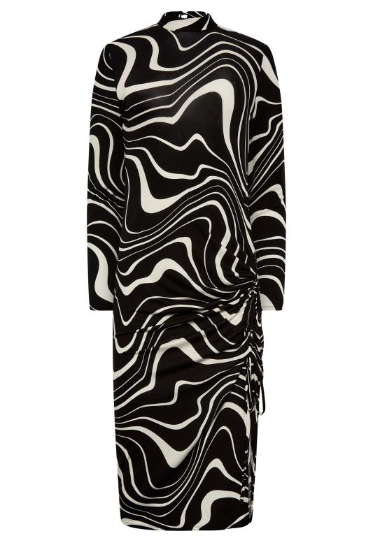 M&Co Black Swirl Ruched Side Midi Dress | M&Co 6