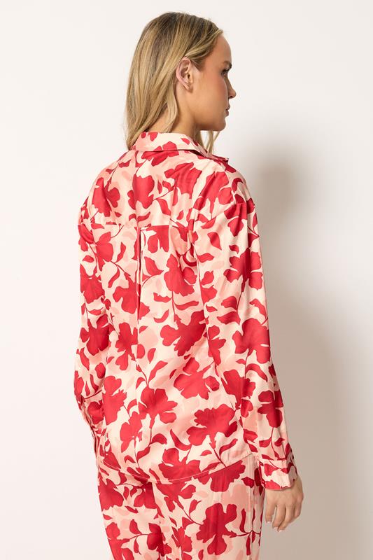 LTS Tall Women's Pink Floral Satin Button Shirt | Long Tall Sally 4