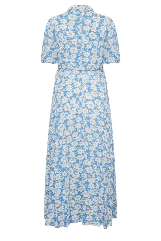 M&Co Light Blue Floral Print Maxi Shirt Dress | M&Co 7