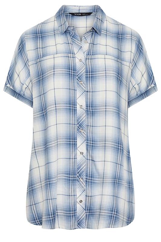 YOURS Plus Size Blue Checked Shirt | Yours Clothing 5
