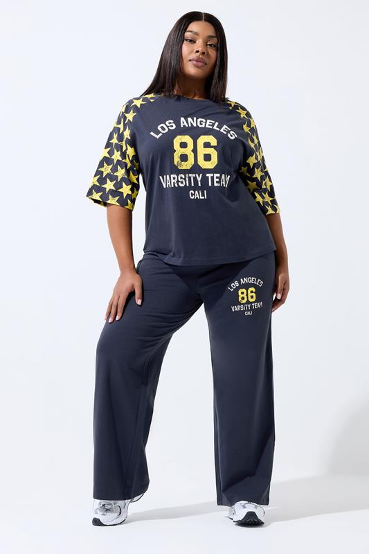 LIMITED COLLECTION Plus Size Navy Blue '86' Star Print T-Shirt | Yours Clothing 1