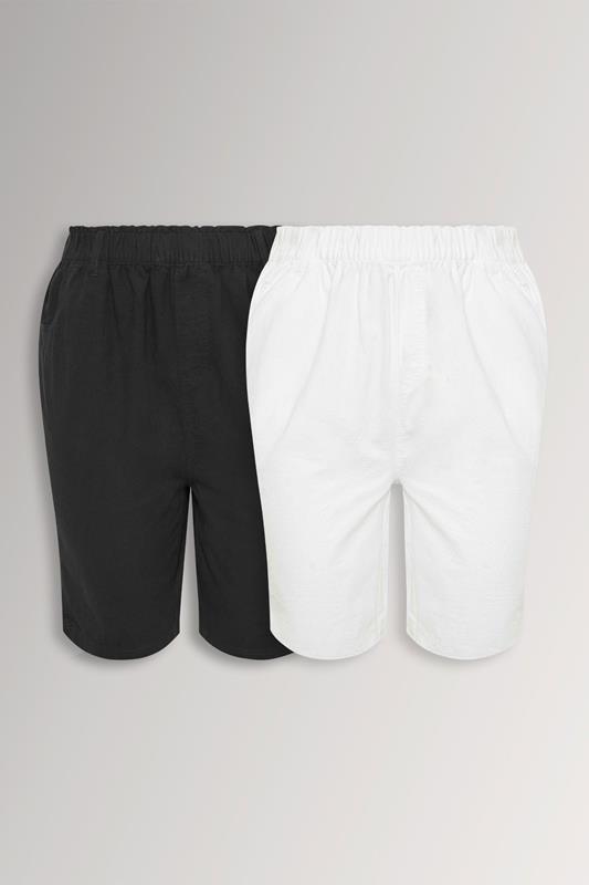 YOURSET 2 PACK Curve Black & White Cool Cotton Shorts
