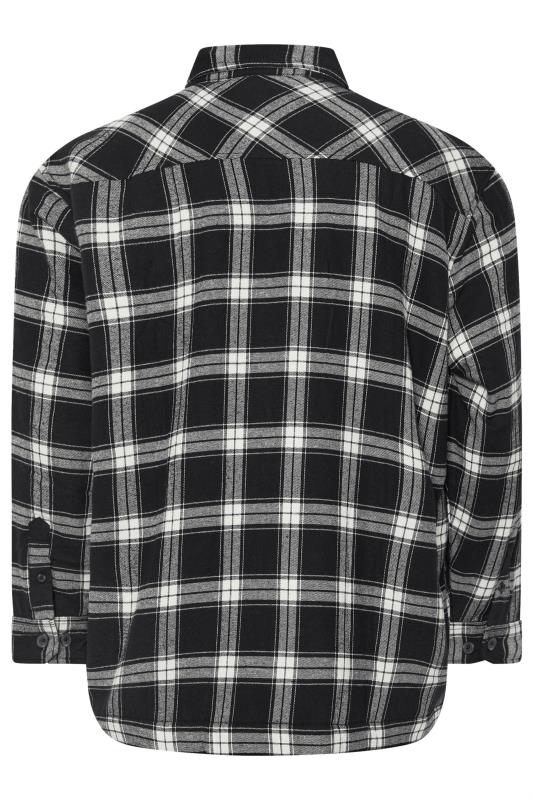 BadRhino Big & Tall Black Checked Borg Shacket | BadRhino 7