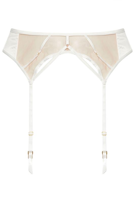 PLAYFUL PROMISES White Ramona Suspender Belt | Yours Clothing 4