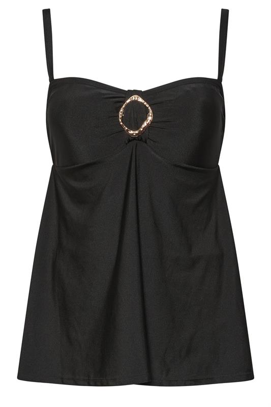 YOURS Plus Size Black Ring Detail Swim Dress | Yours Clothing 9