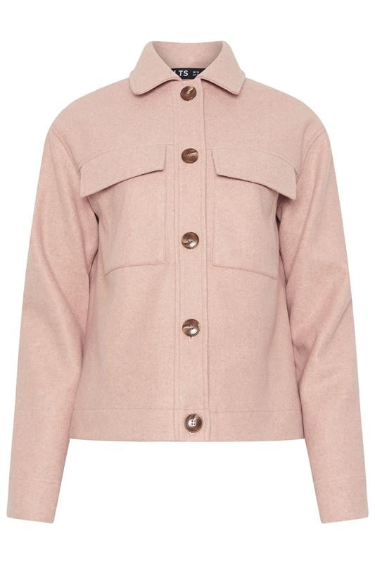 LTS Tall Light Pink Brushed Button Trucker Jacket | Long Tall Sally 6