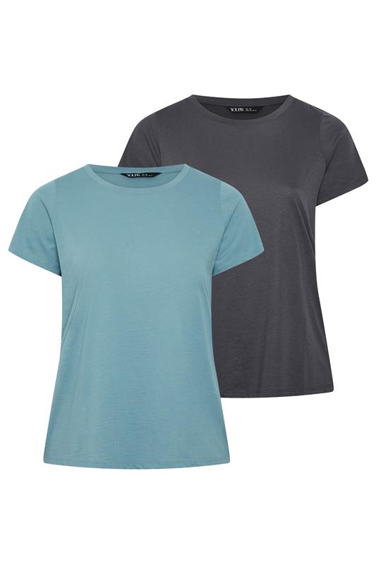YOURSET 2 PACK Curve Blue & Grey Core T-Shirts