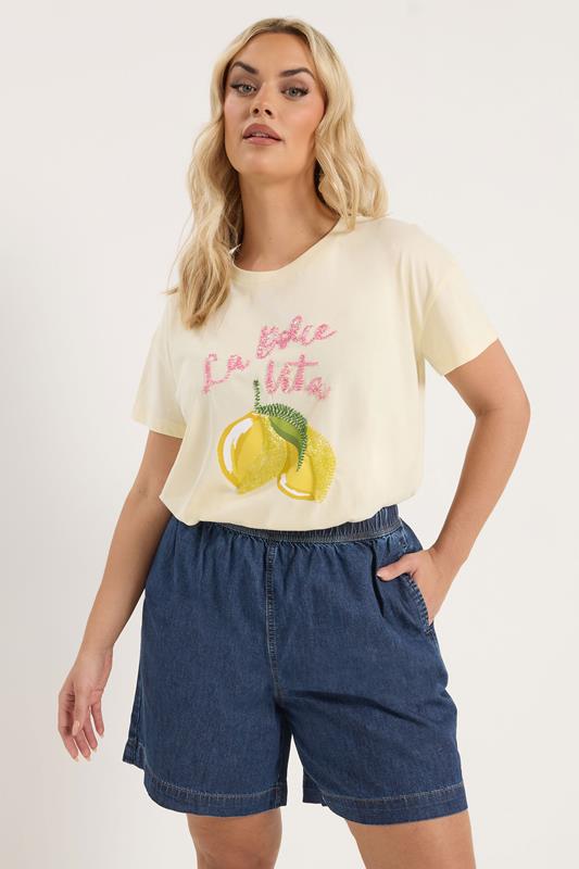 YOURS Curve Indigo Blue Denim Shorts