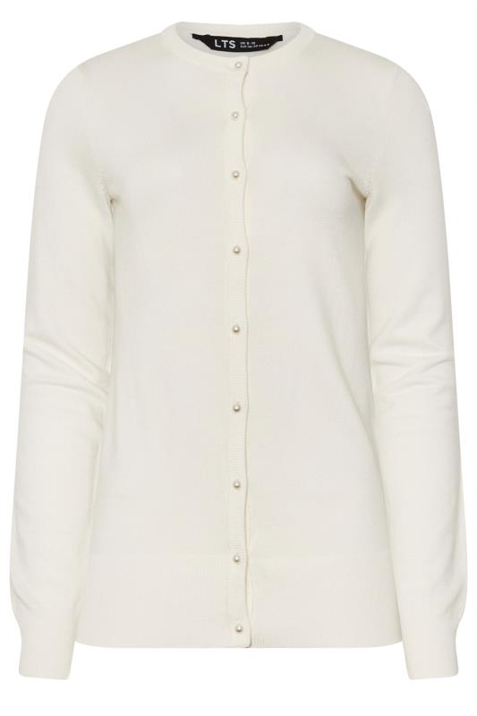 LTS Tall Ivory White Pearl Button Cardigan | Long Tall Sally 8