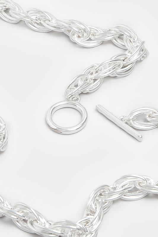 Silver Tone Multi Link Chain Necklace | Yours Clothing 2