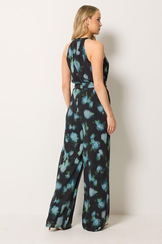 LTS Tall Women's Black Floral Halterneck Jumpsuit | Long Tall Sally 2