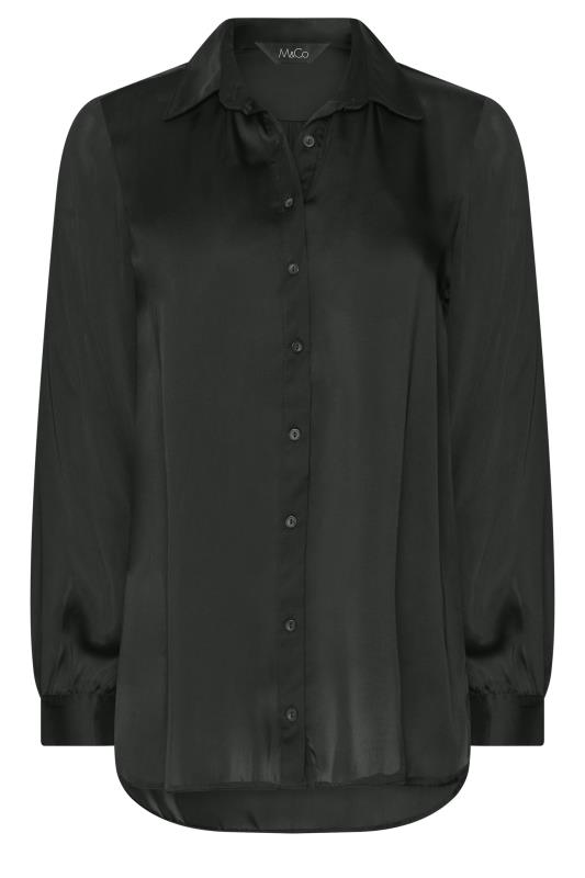 M&Co Women's Black Satin Button Through Shirt| M&Co 6