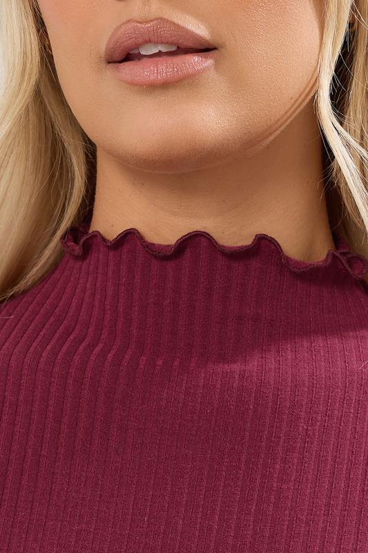 YOURS Plus Size Pink Lettuce Edge Tunic Dress | Yours Clothing 4