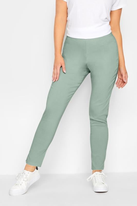 Women's  M&Co Sage Green Stretch Bengaline Trousers