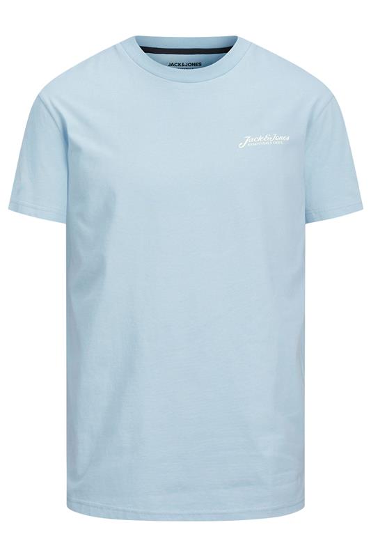 JACK & JONES Big & Tall Light blue & Black Core T-Shirts | BadRhino 4