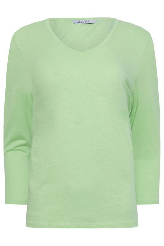 M&Co Green V-Neck Cotton T-Shirt | M&Co 4