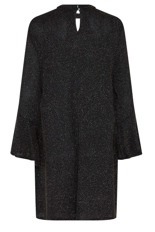 M&Co Black & Gold Shimmer Bell Sleeve Dress | M&Co