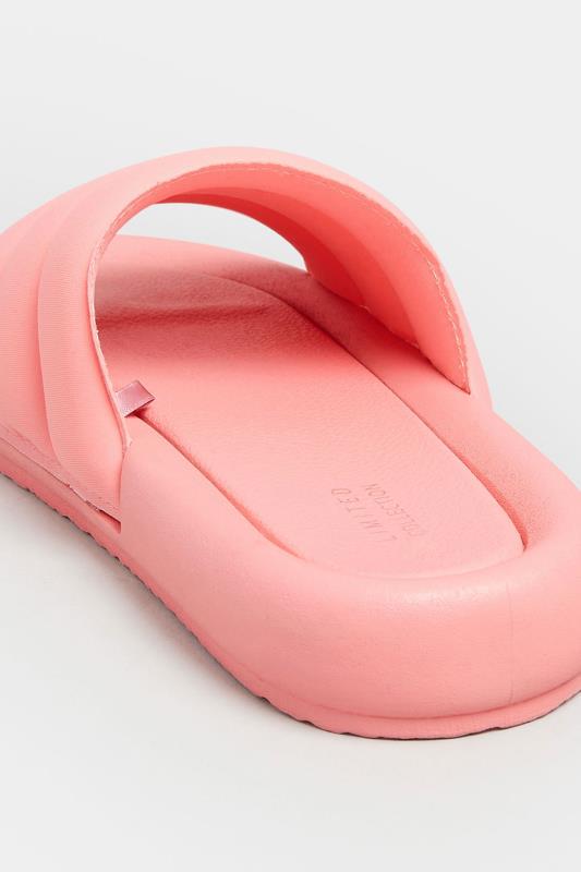 LIMITED COLLECTION Pink Padded Sliders In Wide E Fit | Yours Clothing 4