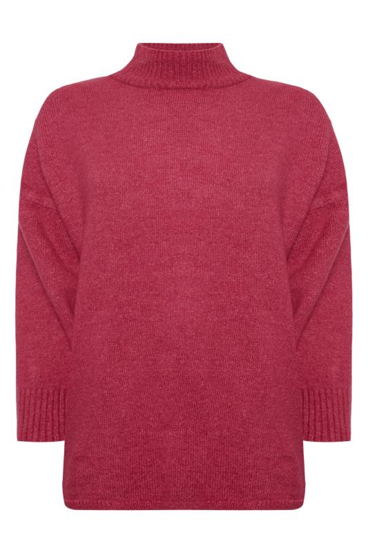 YOURS LUXURY Plus Size Dark Pink Batwing Jumper | Yours Clothing 6