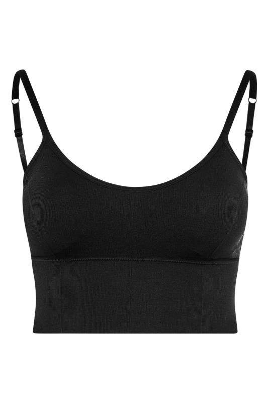 Plus Size Black Seamless Padded Crop Bralette Top | Yours Clothing 5