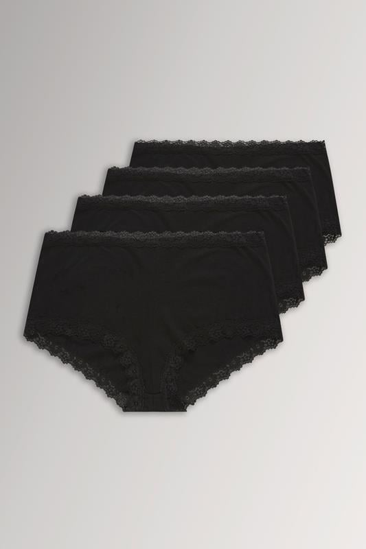 YOURSET 4 PACK Curve Black Lace Trim High Waisted Shorts