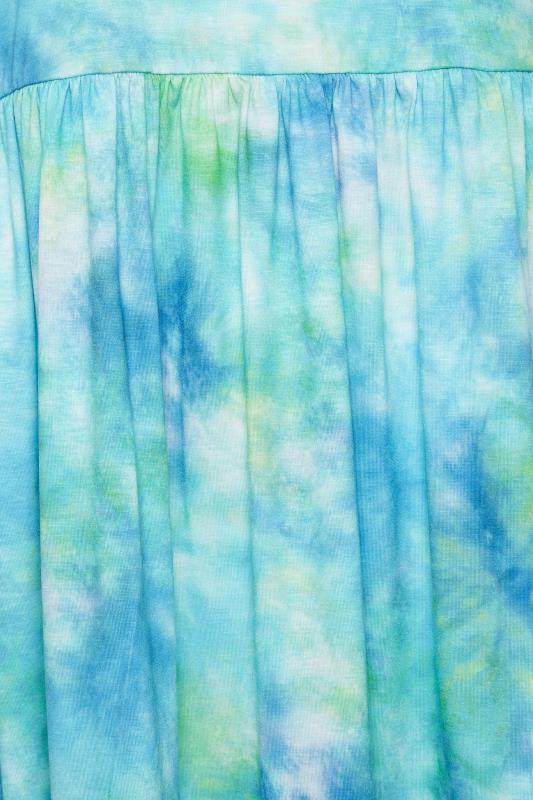 LIMITED COLLECTION Plus Size Blue Tie Dye Midaxi Smock Dress | Yours Clothing 5