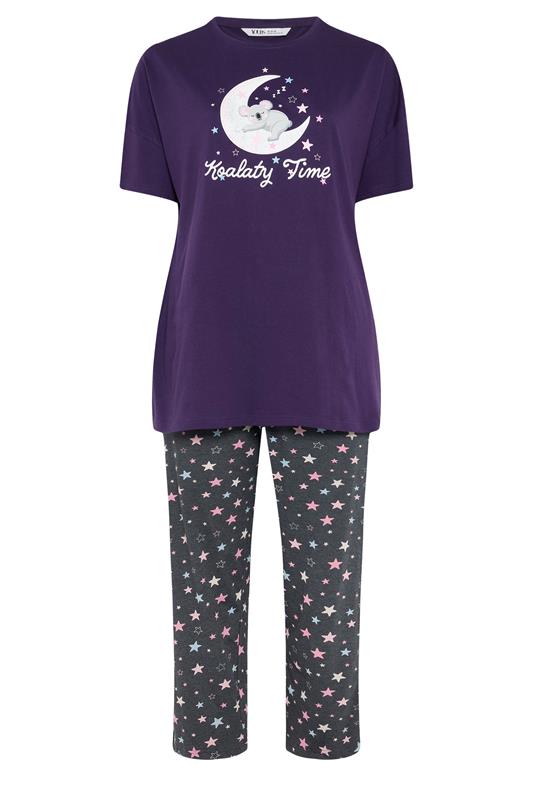 YOURS Plus Size Purple 'Koalaty Time' Pyjama Set | Yours Clothing 5