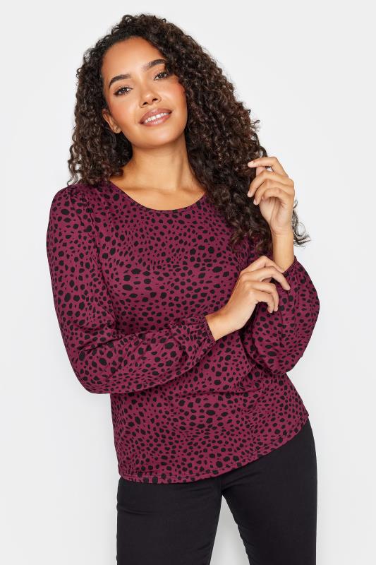 M&Co Red Spot Print Balloon Sleeve Top | M&Co 1