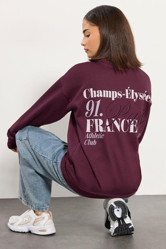 PixieGirl Petite Women's Burgundy Red Slogan Sweatshirt | PixieGirl 1
