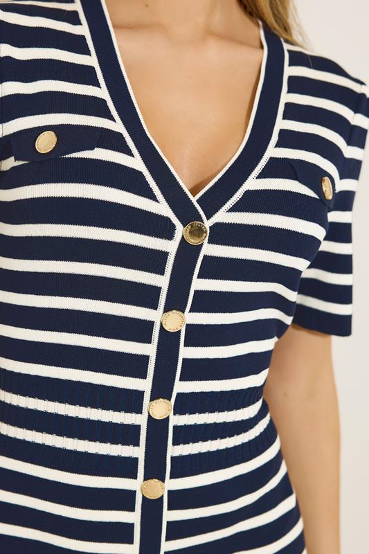 STAR Navy Blue Stripe Knitted Dress | StarByJM 4
