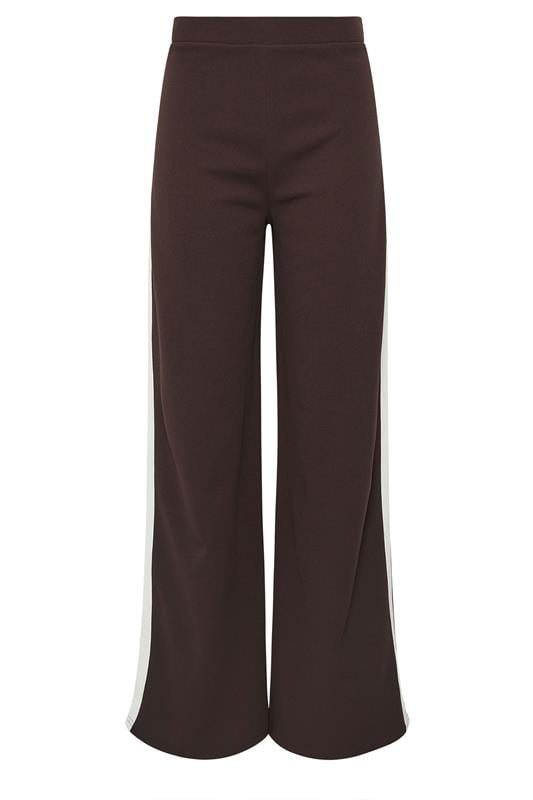 LTS Tall Brown Stripe Wide Leg Trousers | Long Tall Sally 5