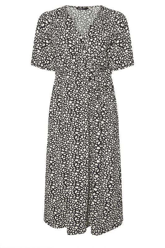 YOURS Plus Size Black Abstract Print Wrap Maxi Dress | Yours Clothing 5
