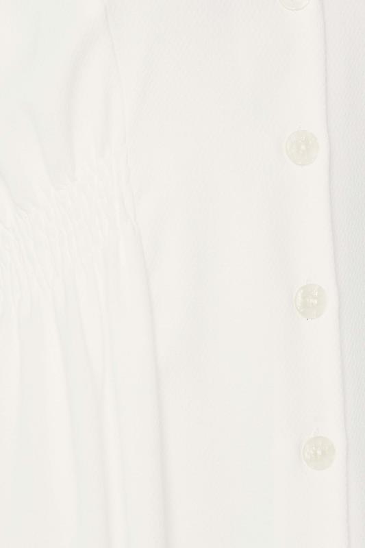 M&Co White Shirred Waist Button Dress | M&Co 5