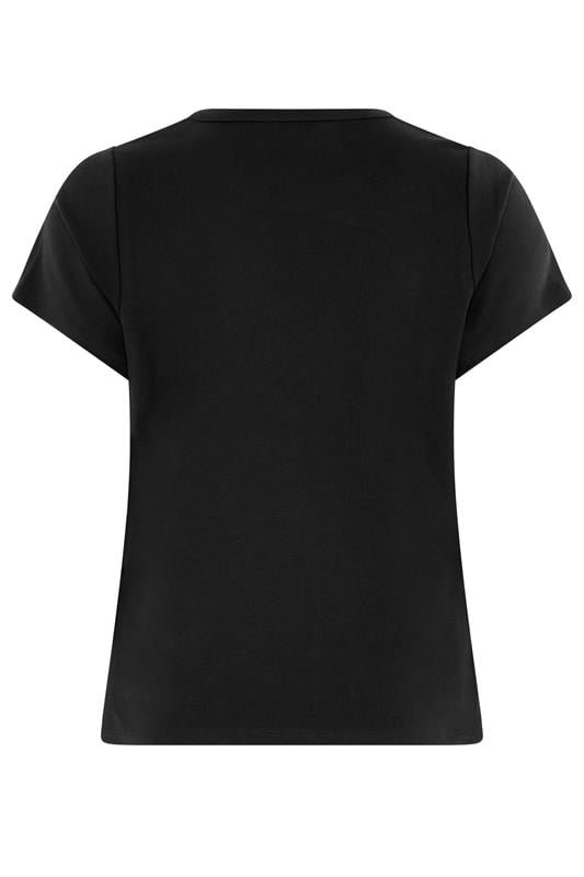 YOURS Plus Size Black Interlock T-Shirt | Yours Clothing 6