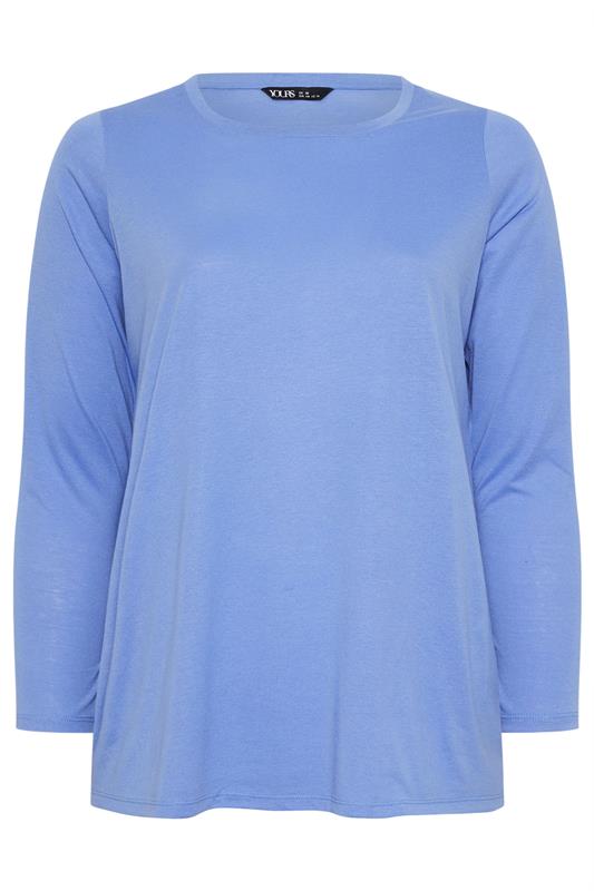 YOURS Plus Size 3 PACK Green & Blue Long Sleeve T-Shirts | Yours Clothing  12