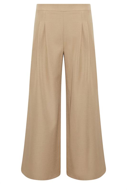 PixieGirl Petite Women's Natural Brown Pleat Front Palazzo Trousers | PixieGirl 6