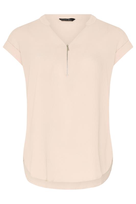 EVANS Plus Size Pink Zip Front Blouse | Evans 5