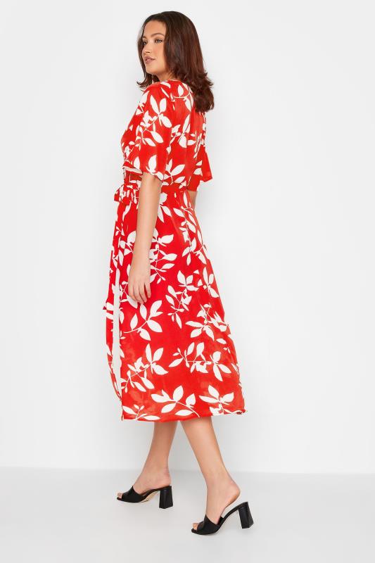 LTS Tall Women's Red Floral Print Midi Wrap Dress | Long Tall Sally  4