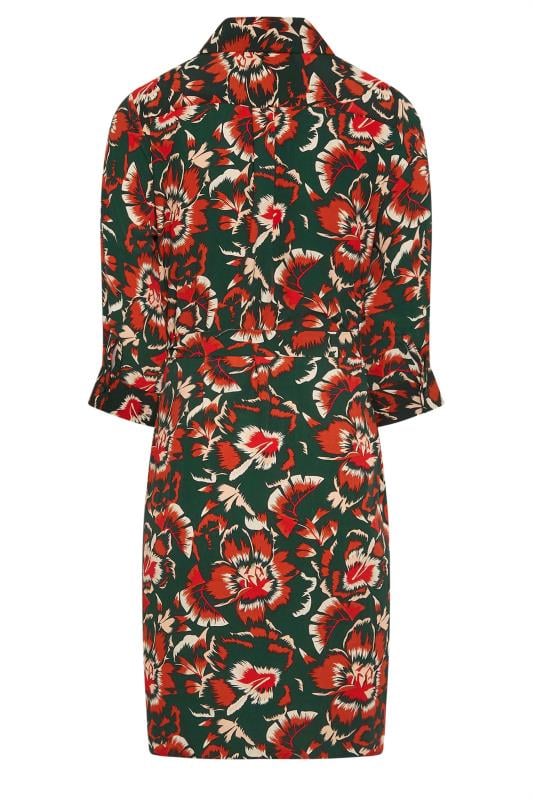M&Co Green Floral Print Tie Tunic Shirt Dress | M&Co 7