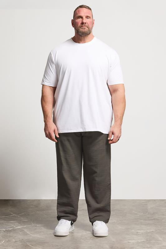BadRhino Big & Tall Brown Textured Trousers | BadRhino 2