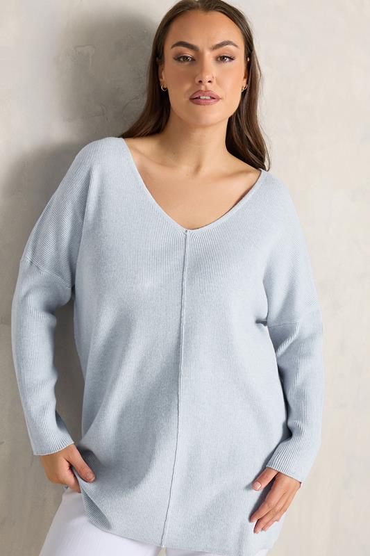 EVANS Curve Blue Batwing Sleeve Jumper