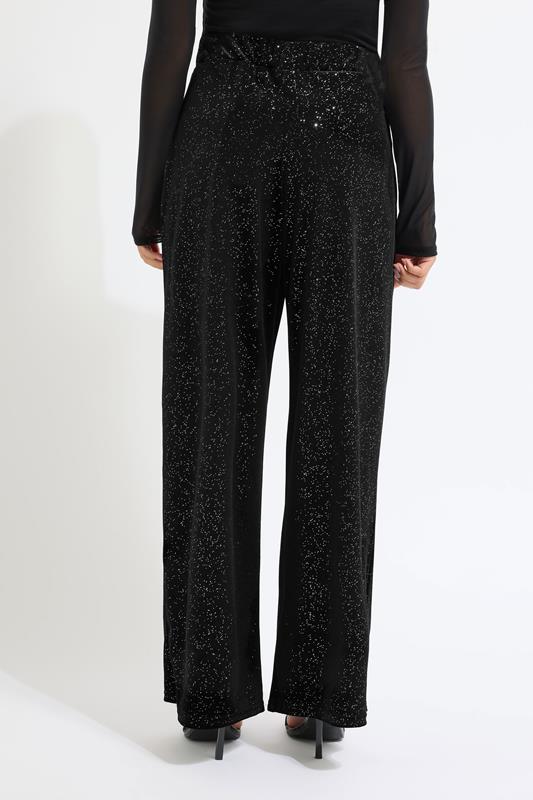 PixieGirl Petite Womens Black Velour Wide Leg Trousers | PixieGirl 2