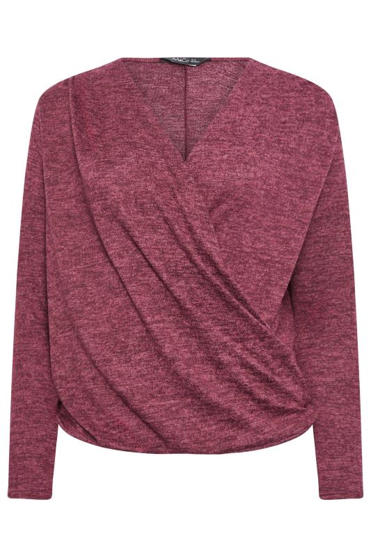 M&Co Berry Red Wrap Over Jumper | M&Co 5