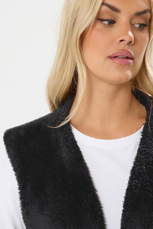 YOURS Plus Size Black Fleece Gilet | Yours Clothing 4
